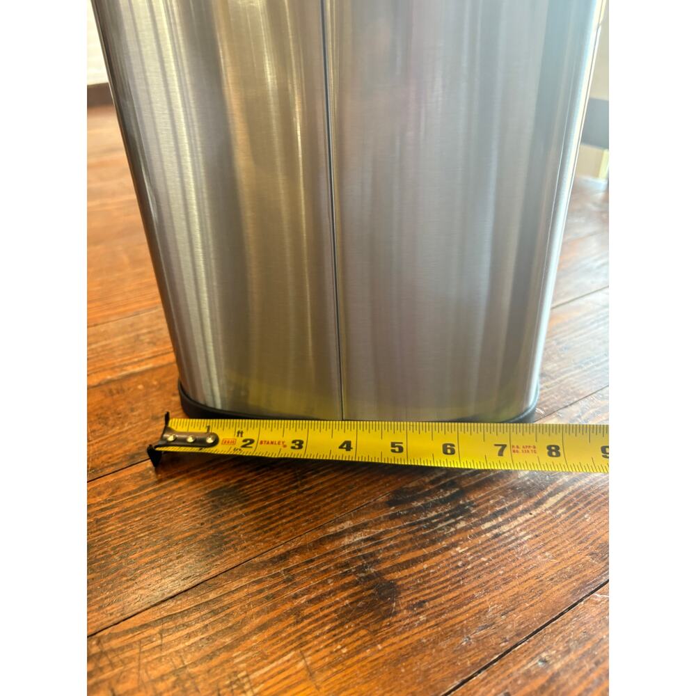 Smudge Resistant Small Rectangular Trash Can With Soft-Close Foot - Picture 11 of 12